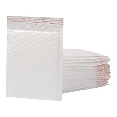 Imagem de Pacote com 50 envelopes de plástico bolha branca, sacos de transporte autovedantes, envelopes acolchoados, envelopes de plástico bolha para envio, correspondência, embalagem para pequenas
