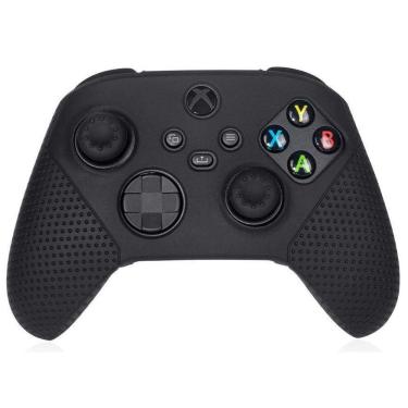 Imagem de Capa Case Silicone Protetor Para Controle Xbox One Xbox Series + 2 Grip - Preto