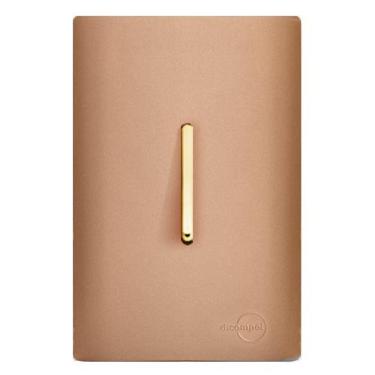 Imagem de Cj Interruptor Simples Vertical Com Suporte 4X2 - Dicompel Novara Ouro Rose Gold - Dnv1500/1Orgd