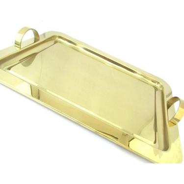 Imagem de Bandeja Dourada Grande Retangular- Fineza