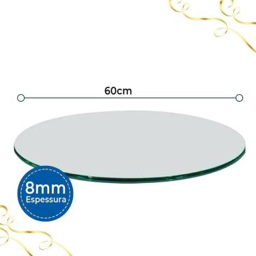 Imagem de Tampo Para Mesa De Vidro Temperado 8Mm Incolor 60Cm