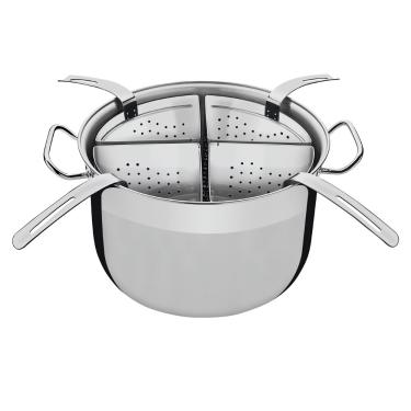 Imagem de Cozi-pasta Tramontina Professional 4 Recipientes Inox - 5 Peças