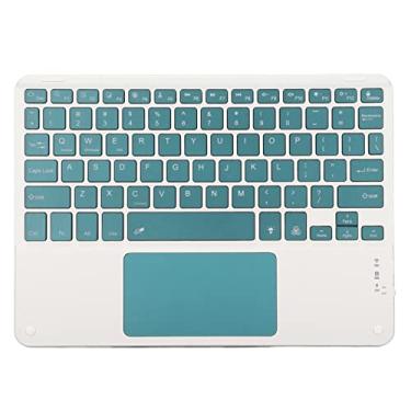 Imagem de Teclado touchpad para tablet, teclado retroiluminado rgb ultrafino de 10 polegadas com touchpad, mini teclado sem fio à prova d'água de baixo ruído, para smartphones tablets laptops(Verde negruzco)