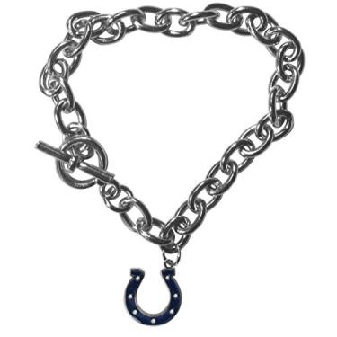 Imagem de Pulseira feminina NFL Siskiyou Sports Indianapolis Colts Charm Chain Bracelet tamanho único Team Color