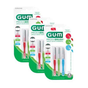 Imagem de GUM Kit Escova Interdental Gum - 9 escovas (3 finas, 3 médias e 3 grossas)