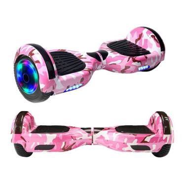 Imagem de Hoverboard Infantil Skate Elétrico Led Rosa Camuflado