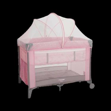 Imagem de Berço Cercado Portátil Para Bebê Sleep Até 18Kgs Rosa Voyage