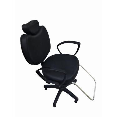 Imagem de Cadeira Poltrona Para Salão Cabeleireiro Preto 90X50X50CM
