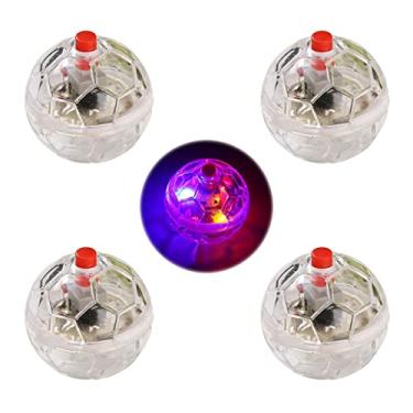 Imagem de 4 peças fantasmas caça gato bola multicolorida flash LED brilhante bola interativa brinquedos para animais de estimação para cães e gatos atividade de animais