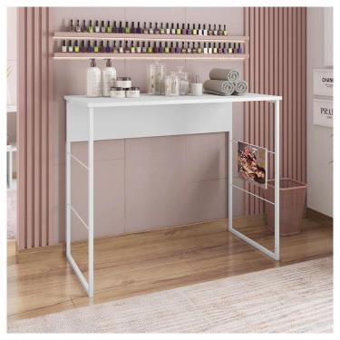 Imagem de Mesa Para Manicure Aparador 90cm Fabrick Branco Caemmun
