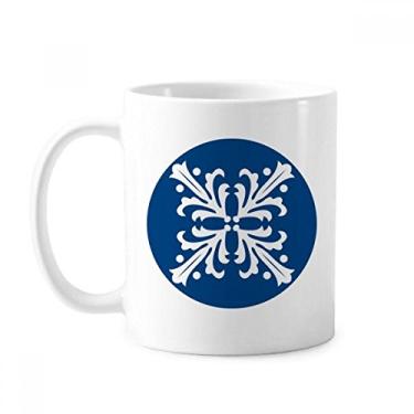 Imagem de Caneca azul Talavera padrão flor ilustração cerâmica café porcelana xícara louça louça