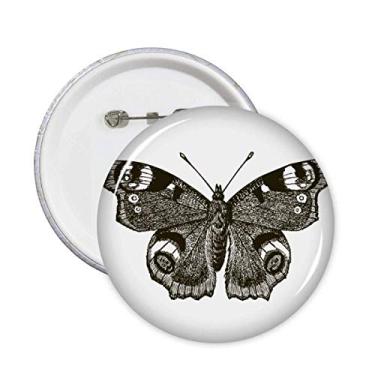 Imagem de Borboleta com asa escura, alfinetes de cor escura, emblema, botão, decoração, acessório, 5 peças