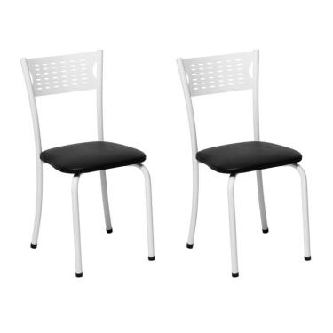 Imagem de Conjunto com 2 Cadeiras Penélope Preto e Branco