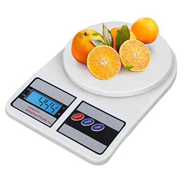 Imagem de Balança de Cozinha Digital Alta Precisão tara ingredientes Dieta Fitness 10 kg Cor:Branco (CK)