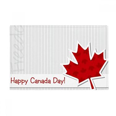 Imagem de DIYthinker Tapete para porta de banheiro Happy Canada Day Vertical Grain Maple Leaf Ground Tapete antiderrapante