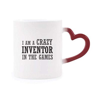 Imagem de Caneca sensível ao calor I Am Crazy In The Games Caneca vermelha que muda de cor
