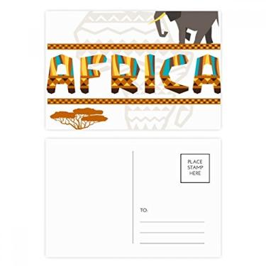 Imagem de Mapa da África Elefante Africana Savanna Conjunto de cartões postais de aniversário Cartão de agradecimento