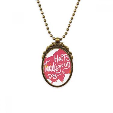 Imagem de DIYthinker Dia de Ação de Graças, rosa, padrão de aquarela, colar antigo, pingente de contas vintage