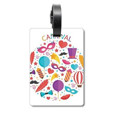 Imagem de Máscara de laço balão Brasil Carnaval Bagagem Etiqueta Cartão de Bagagem Scutcheon Etiqueta
