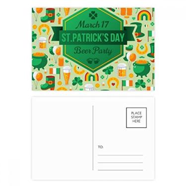 Imagem de Clover Beer Rainbow Ireland St.Patrick's Day Conjunto de cartões postais de aniversário para envio de cartões de agradecimento