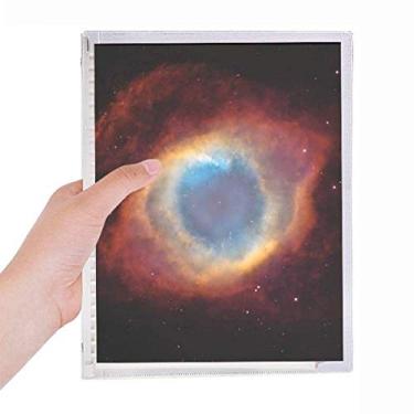 Imagem de Caderno Planeta Vermelho Azul Estrela Nebulosa Folhas Soltas Diário Recarregável Diário Papelaria