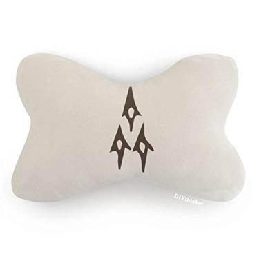 Imagem de DIYthinker Bone Inscription Almofada de apoio de cabeça com estampa de sobrenome chinês Qi para carro