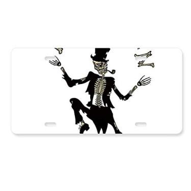 Imagem de DIYthinker Placa de licença Halloween Ghost Fear Skull Decoração de aço inoxidável Automobile Tag