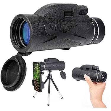 Imagem de Telescópio monocular 80x100 Prisma de alta potência Monocular de alta difinição telescópio de foco duplo à prova d'água à prova de neblina com suporte para smartphone e tripé