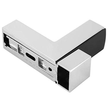 Imagem de Suporte de prateleira de vidro, clipe de vidro, prático de liga de zinco, 4 peças para prateleira de vidro para placa de madeira (cromo médio)