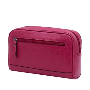 Imagem de Pochete Grande Feminina de Couro Bovino Legítimo Mariart Búzios (Magenta)