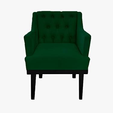 Imagem de Poltrona Decorativa Em Capitonê Para Sala Comercial Classica Suede Verde LM DECOR