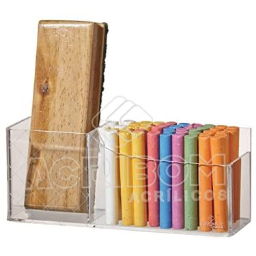 Imagem de Suporte de Parede ou Mesa Para Apagador e Para Giz Em Acrílico Cristal/Transparente - Acribom