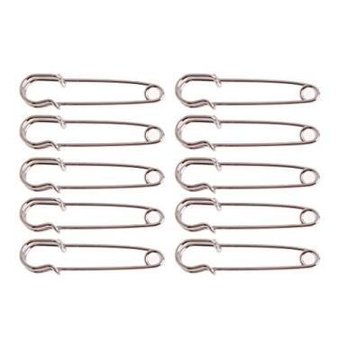 Imagem de ✪ Ferramentas de costura DIY resistentes 10x/conjunto de alfinetes de segurança para suéteres xales kilts artesanato, 45MM, Prata esterlina, Opala preta