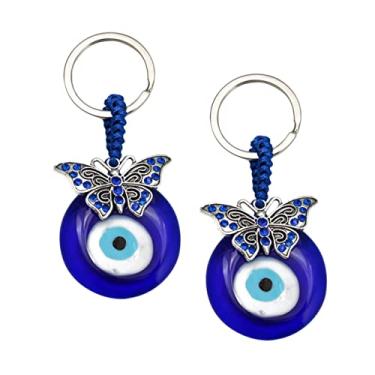 Imagem de GALPADA 8 Peças Chaveiro Pingente De Moda Jóias De Olho Azul Amuleto De Enfeite Pendurado Bênção Ornamento De Animal De Bolsa Charme Carro Bom Cara Europeu e Americano Olhos Azuis Vidro