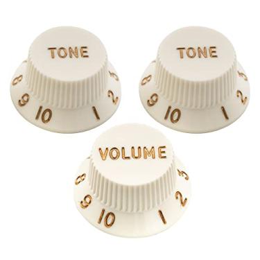 Imagem de Musiclily Ultra Tamanho Universal Knobs Strato 2 Tone 1 Volume para Guitarra estilo Stratocaster, Pergaminho
