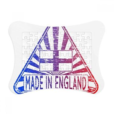 Imagem de Feito na Inglaterra, Reino Unido, moldura de quebra-cabeça com bandeira de marco de triângulo, decoração de quadros, ornamento
