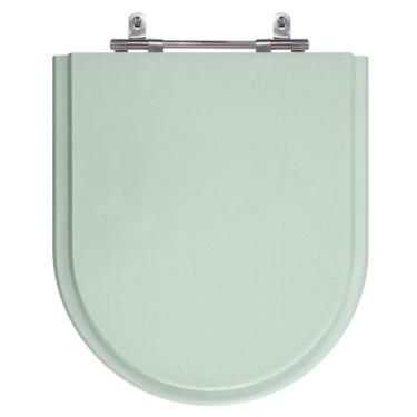 Imagem de Assento Sanitário Riviera Verde Água Marinha Tampa para Vaso Celite em Madeira Laqueada 