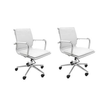 Imagem de Kit 2 Cadeiras de Escritório Office Valência Rivatti Branco