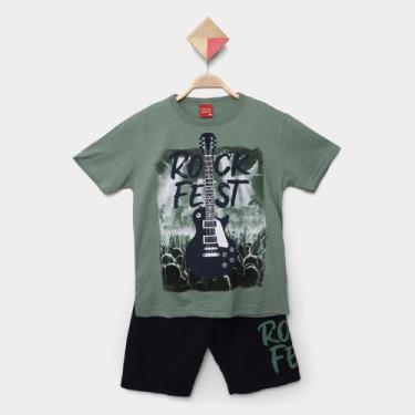 Imagem de Conjunto Infantil Curto Kyly Rock Fest Camiseta E Short Menino