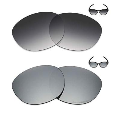 Imagem de Mryok+ 2 pares de lentes polarizadas de substituição para óculos de sol Oakley Latch – Cinza dégradé tingido/prata titânio