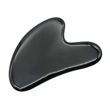 Imagem de 1 Pcs Natural Black Obsidian Scraping Facial Massage Tools, Crystal Jade Guasha Stone Board for SPA Acupuncture Therapy Trigger Point Treatment