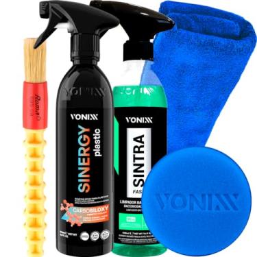 Imagem de Kit Limpeza interna painel vitrificação de plasticos Sinergy Plastic Coating Para Plástico Sintra Fast Vonixx