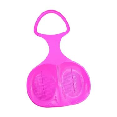 Imagem de Amagogo Trenó de neve, trenó deslizante de grama, com alça, trenó resistente, tobogã, trenó downhill para crianças, adultos, meninos e meninas, Rosa escuro