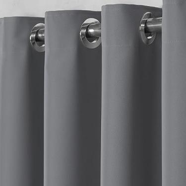 Imagem de Cortina Blackout Tecido Liso Com Ilhós Cromado Para Sala Ou Quarto Varios Tamanhos. (4,00m x 2,80m(Parede de 3M, Cinza)