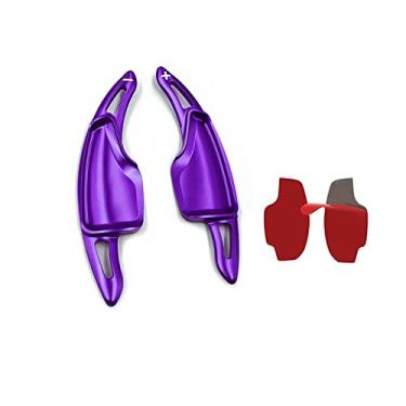 Imagem de MICROCK Extensões de câmbio de volante para Chevrolet Camaro 2016-2024, para Chevy C7 Corvette 2014-2019, alumínio roxo