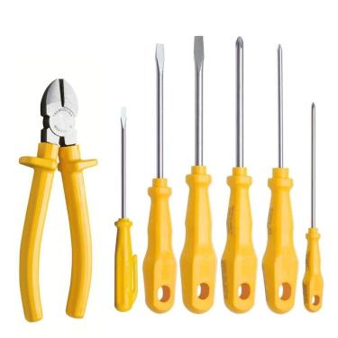 Imagem de Kit Ferramentas Chave Fenda Phillips Alicate Tramontina 7Pçs