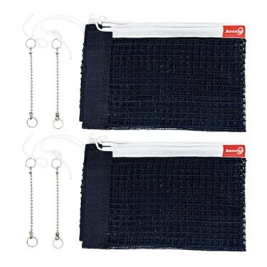 Imagem de Sanung Conjunto de rede de tênis de mesa C-X1, 2 peças de rede de malha de pingue-pongue com corrente para uso em competições de treinamento interno e externo, fácil de configurar, azul marinho