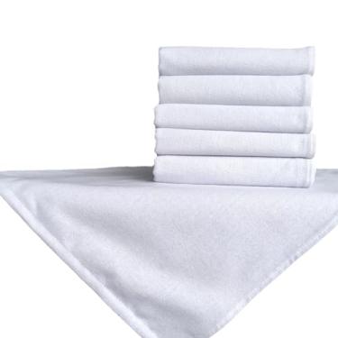 Imagem de Pano de Prato Liso Alvejado Kit com 12 Unidades Acabamento nos 4 Lados - Em Algodão Sem Estampa, Ideal para Artesanato Gourmet (68x50cm)