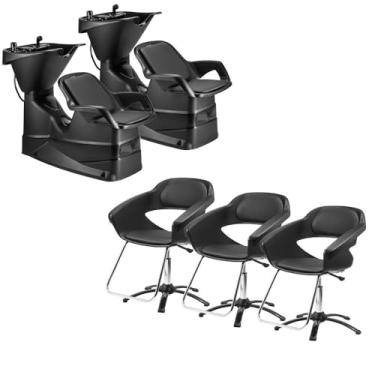 Imagem de Kit 2 Lavatórios De Cabelo Salão 3 Cadeiras Primma Dompel