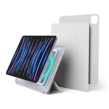 Imagem de elago Capa para iPad Pro 11 polegadas 4ª, 3ª e 2ª geração - Capa para iPad com anexo magnético a materiais metálicos, compatível com Apple iPad Pencil e estojo de lápis elago (cinza claro)